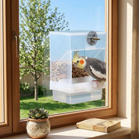 Automatic Bird Feeder and Mess-Free Bird Feeder, 16 oz Feeders for Parakeets and Cockatiels