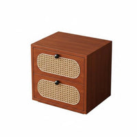 Versatile Use Woven-Front Drawer Unit Sturdy Construction Multi-Drawer Storage Chest Vintage Design Nightstand Space-Saving Design for Apartment Dwellers, Homeowners, Bedroom, Living Room, Hallway, Small Areas