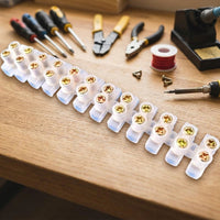 Terminal Block for Home Wiring, Flame Retardant 12-Position Connector Blocks Electrical, Single Piece Electric Cable Connector, Wire Connector