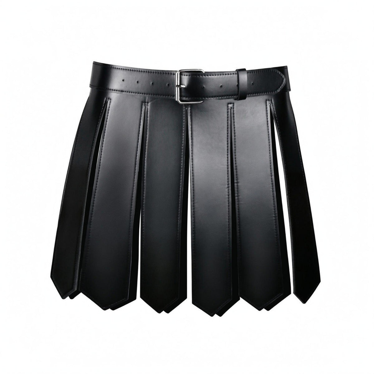 PU Leather Combatant Kilt Medieval Style Faux Leather Battle Skirt Halloween Costume Clothing