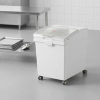 Rolling Rice Storage Container Airtight Rice Container with Wheels Mobile Storage Bin with Wheels Compact for Bakers, Kitchen Cabinet