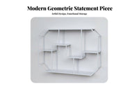 Geometric Grid Shelf Multi-Functional Floating Rack Easy Installation for Study