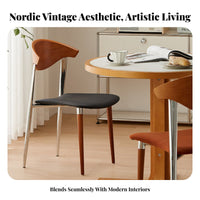 Wabi-Sabi Aesthetic Csupport Wooden Chair Nordic design Armless Side Chair Vintage Look Dining Seating Designer Inspired for Design aficionados, Restaurant Owners, Interior Designers, Kitchen, Living Room, Office, Bedroom