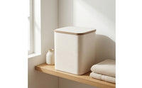 Textile Storage Basket with Lid Dustproof Collapsible Organizer Bin with Lid Foldable Storage Box Stackable Sturdy for Closet