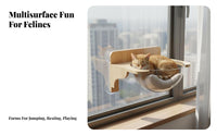 Drillwithout-Drill Installation Suction Cup Window Perch Space-Saving Feline Shelf Heavy Duty Pet Furniture Modular Design for Apartment Dwellers, Panes, Walls, Indoors, Living Room
