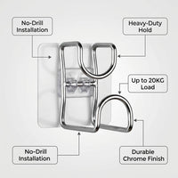 Bedroom Closet Metal Hanging Rack with Rotating Storage Hook for Students, Vintage Style Iron Organizer with No-Drill Installation