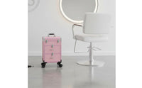Telescopic Handle Makeup Trolley Case Wheeled Rolling Makeup Case Aluminum Frame Beauty Storage Portable for Studio
