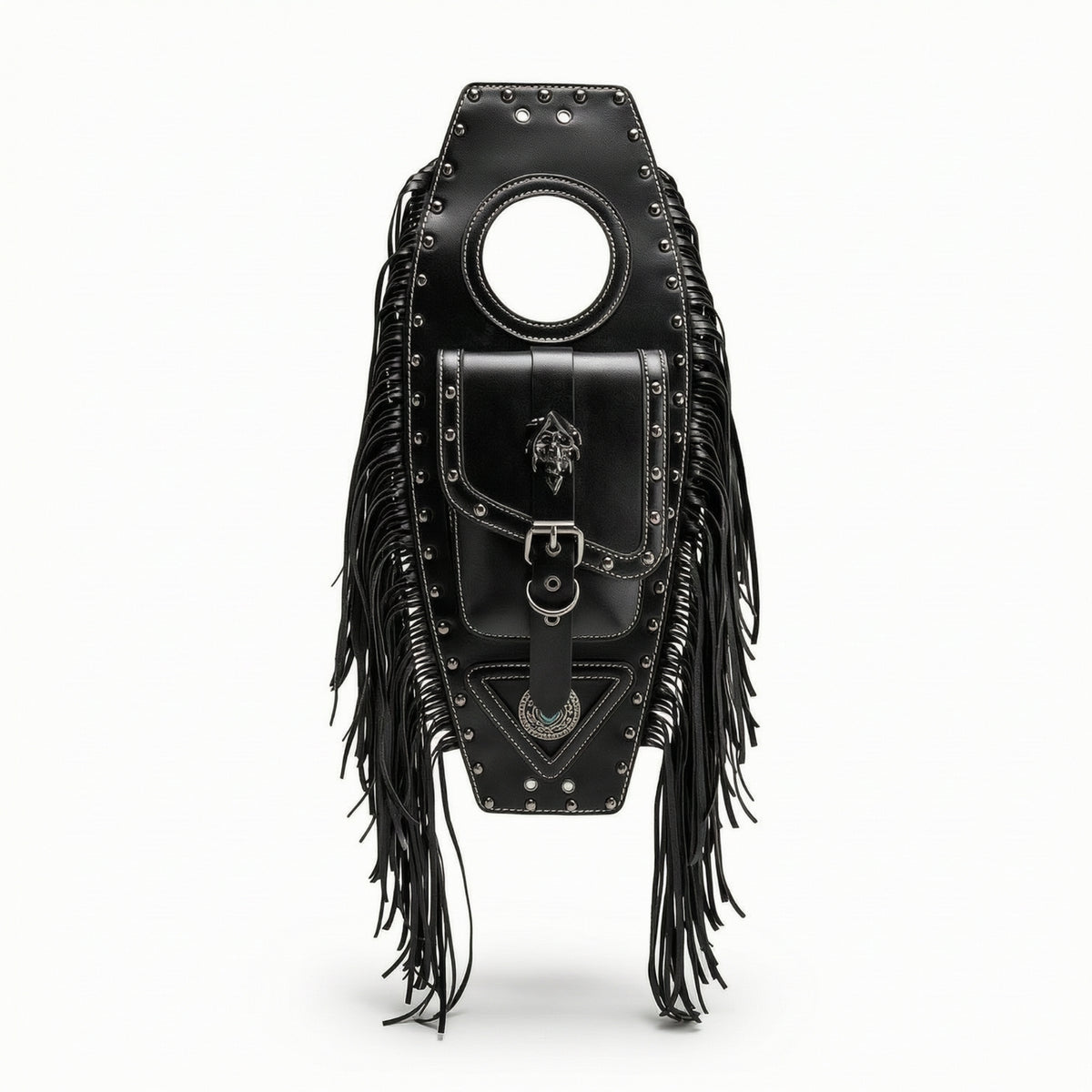 Vintage Motorcycle Tank Bag with Phone Window Leather Motorcycle Tank Bag Riveted Long-Lasting for Bikers