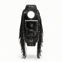 Vintage Motorcycle Tank Bag with Phone Window Leather Motorcycle Tank Bag Riveted Long-Lasting for Bikers