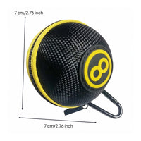 1680D Cue Ball Case Textured Woven Round Cue Ball Pouch Zipper Closure Carabiner Clip