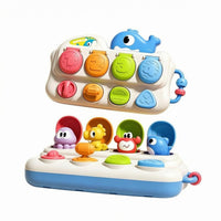 Interactive Hide-and-Seek Toy Spring-up Covers Whale Toy Embossed Texture for Children