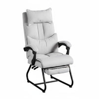 Ergonomic Design Sled Base Armchair Fixed curved-Shaped Frame Office Furniture Thickly Padded managerial Seat High spine assistance for managerials, Students, Big and Tall People, Study Room, Reception Area