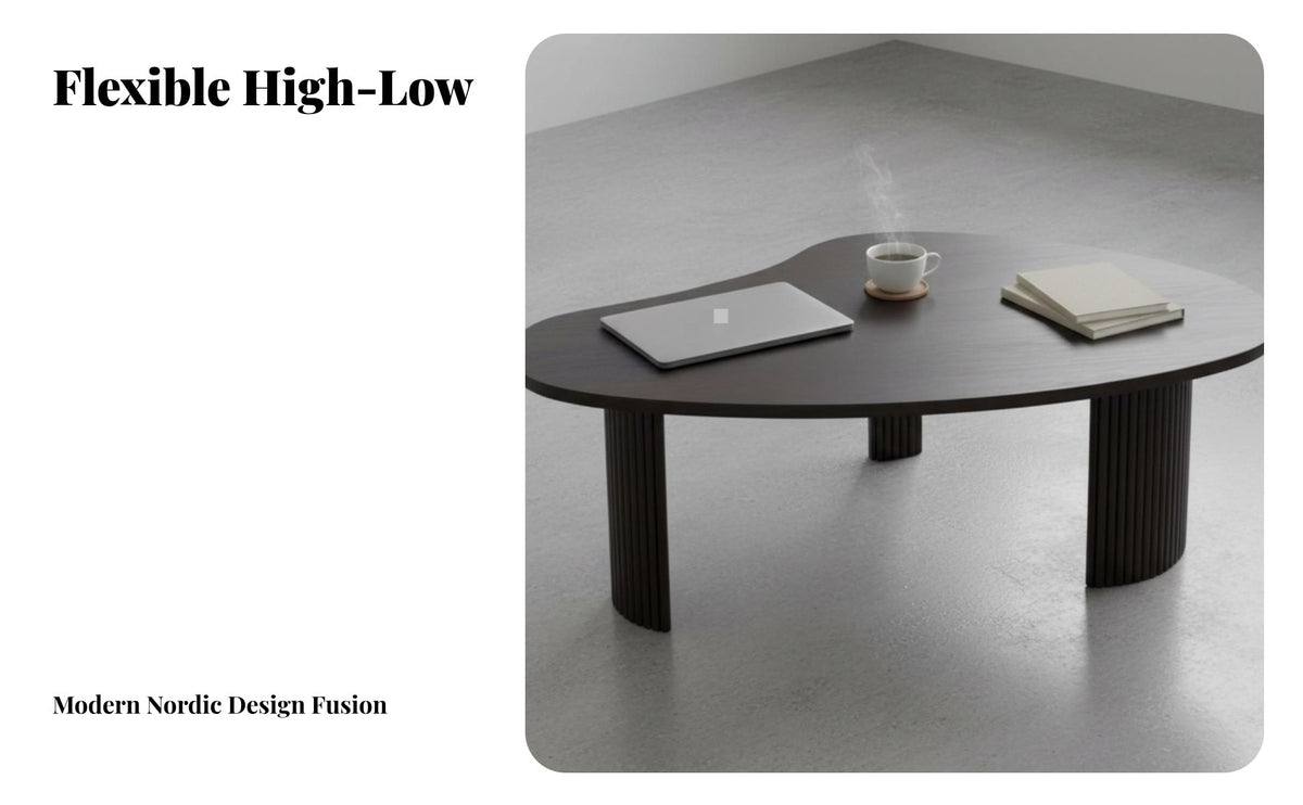 2 Pieces Wabi-Sabi aesthetic Irregular Shaped stacking Tables Nordic Aesthetic Irregular stacking Coffee pair Minimalist Living Room Furniture Sturdy Construction for Design aficionados, Interior Decorators, Apartment Dwellers, Lounge Area, Home Office