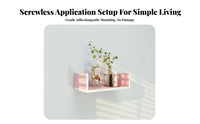 Adhesive lattice Shelf hook-on mounting Installation command center Organizer Easy to Install Household Storage for Renters, Office Workers, Dormitory, Dorm Room, Bathroom