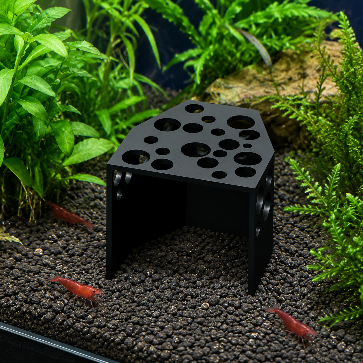 Aquatic Habitat Shelter, Small Synthetic aquatic habitat Cave for Turtle & Amphibian, Hiding Place, Breeding Decoration