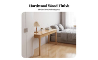 Space-Saving Narrow Wooden Desk full Wood Study Table Multi-Purpose Household Furniture Minimalist Design for Apartment Dwellers, Home Office Workers, Professionals, Small Spaces, Bedroom
