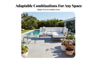 4 Pieces Nordic Design 4-Piece Woven Seating collection weatherproof outdoor seating set Includes Coffee Table Garden Furniture Water for Families, Homeowners, Adults, Balcony, rearyard, Deck, waterside