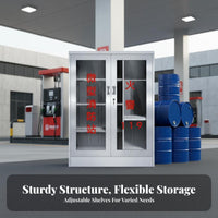 Heavy-Duty Stainless Steel Fire Equipment Cabinet Rust-Resistant Micro Fire Station Cabinet Secure Lock Large Capacity for Facility Managers, Safety Officers, Property Administrators, Construction Sites, Gas Stations, Factories, Warehouses