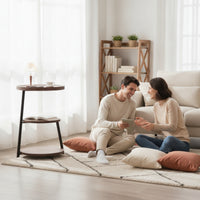 Three-Tier Side Table Open-Frame Side Table with Storage Shelves Compact Nightstand for Bedroom, Living Room