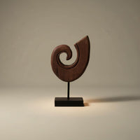 Rustic Minimalist Sculpture Hand-Finished Details Meditative Table Statue Elegant Design Abstract Sculpture for Guesthouse, Hotel Reception Area