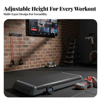 Aerobic Step Deck Non-Slip Surface Aerobic Exercise Step Deck Construction Adjustable Workout Stepper for Beginners, Home, Gym