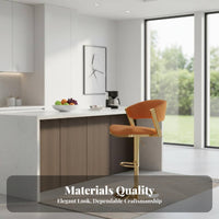Adjustable rotating Stool Modern Minimalist design aesthetic Chair Built-in Footrest Upholstered Seat for homeowners, hosts