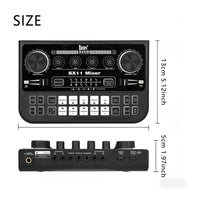 Multi-Platform Compatible Live Broadcasting Soundboard realTime Monitoring Voice Changer Sound Effects Board Bluetooth Connectivity Portable DJ Mixer for Gamers, Podcasters, Podcasting
