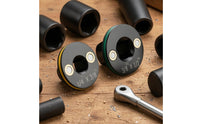 2 Pieces Black Finish Socket Adapter Conversion Head Round Disc Design Square Drive Adapter Set Metal Tool Accessory Retaining Holes