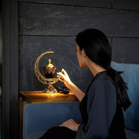 Ceramic Scent Dispenser with Metal Frame Decorative Electric Scent Dispenser Ornate for Home Decor, Prayer Spaces, Lounges