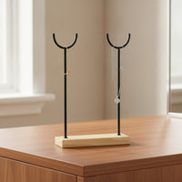 Jewelry Display Stand Compact Jewelry Stand with Wood Base Freestanding