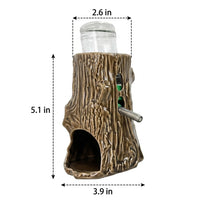 125ml Hamster Water Bottle with Stand and Ceramic Hamster Hide, No-Drip Hamster Bottle with Dual Spherical Stopper Spout, Freestanding Glass Waterer