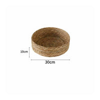 Natural Material Round Woven Basket Multipurpose Entryway Key Tray Lightweight for Living Room, Desktop