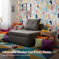 Multi-Functional Design Pull-out Single Bed Space Saving Pull-out Sleeper Armchair Easy to Convert Multifunctional Furniture Adjustable Backrest for Overnight Guests, Apartment Dwellers, Homeowners, Small Areas, Living Room, Bedroom, Home Not on Ice