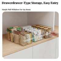 Clear accessibleFront Container Versatile Organizer Box Space-Saving Household Storage for Home Organizers, Homeowners, Kitchen, Cacontaineret
