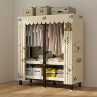 Easy Assembly Textile Storage Wardrobe Heavy Duty Foldable Wardrobe Dustproof Portable Clothes Closet Large Capacity for Renters