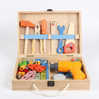 Toy with Tools Portable Tool Set with Drill Educational Pretend Play Workbench for Young Children, Preschoolers