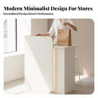 Space-Saving Small Checkout Counter Easy Assembly Boutique Checkout Stand Stable Structure Salon Front Desk Sturdy Construction for Business Owners, Receptionists, Retail Team, Cafe, Office, Medical Office, Lobby