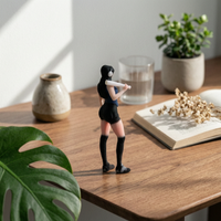 Street Style Female Figurine Detailed Miniature Female Figure Model Realistic Miniature Statue for Diorama