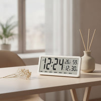 Digital desk Clock with Temperature and Humidity Digital desk Clock with Date and Weekday Minimalist for Bedroom