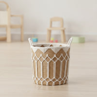 Open-Top Woven Laundry Basket Decorative Laundry Basket with Handles Round Hamper with Handles Versatile for Living Room