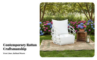 4 Pieces Waterresistant 4-Piece Woven Lounge Set sun-resistant Patio Seating Water-Resistant Outdoor Furnishing All-Weather for Homeowners, Families, Adults, Balcony, Garden, Courtyard, rearyard