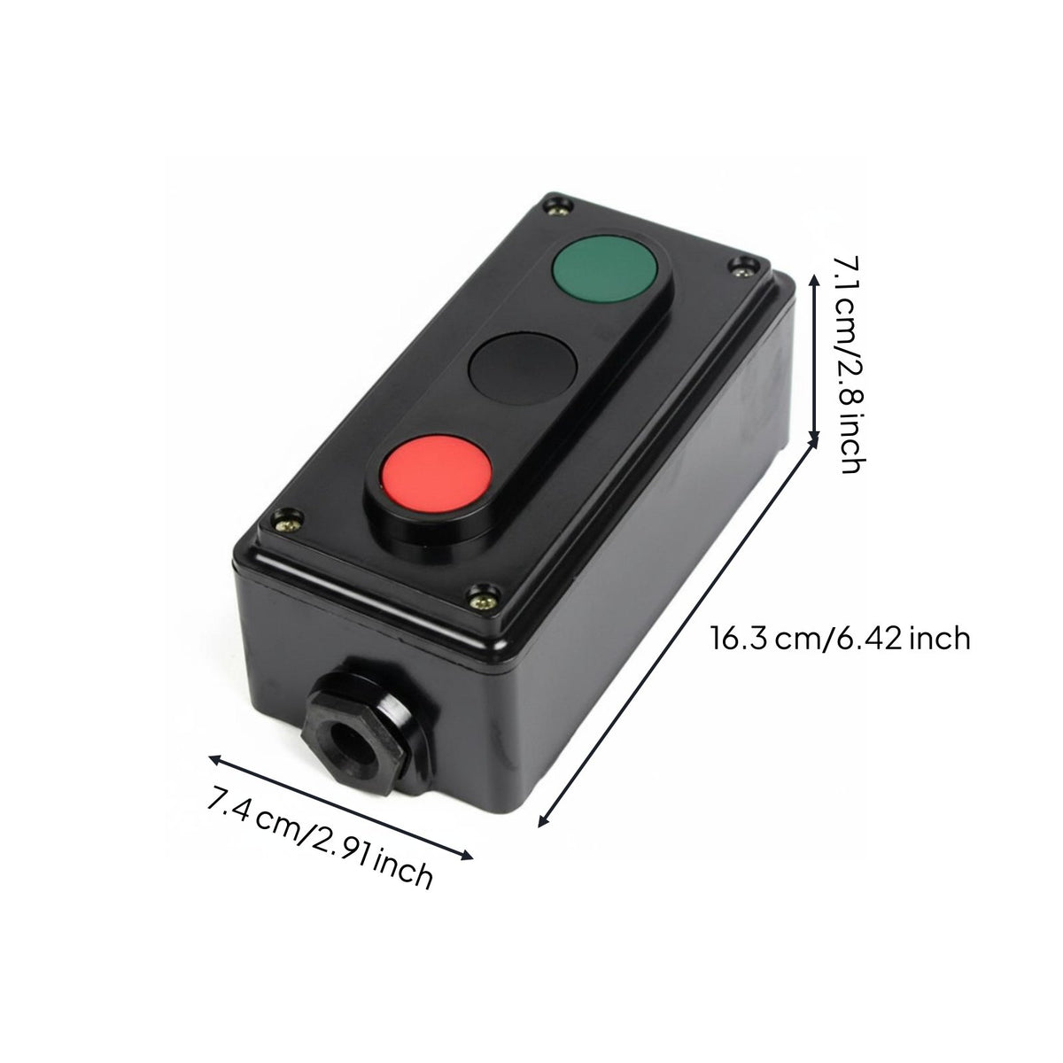 Self-Resetting Start Stop Control Box NO/NC Contacts Start Stop Push Button Station Retardant Housing for Electricians, Factories