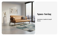 Japanese & design Wooden Frame Settee Nordic Design Sofa Minimalist visual appeal Couch Space-Saving for Apartment Dwellers, property owners, Young Adults, Lounge Area, Home Office