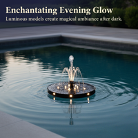 Solar-Powered Floating Fountain Pump for Outdoor Ponds, Pools, and Gardens with LED Light