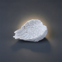 Textured Angel Wing Sculpture Carved Angel Wing Figurine Compact Artistic for Decorators, Collectors