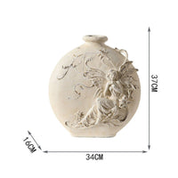 French Vintage Vase Antique Look Angel Vase Textured Detail Home Decor for Living Room