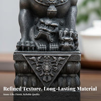 2 Pieces Chinese Protector Lion Figurine Symbol of Prosperity and Protection Chinese Protector Lion Foo Dog Statue Pair Handmade