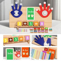 Child-Led Learning Arithmetic Board with Felt Hands Educational Wooden Math Board Safe Math Manipulative Sturdy for Toddlers, Preschool, Classroom