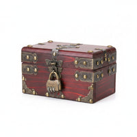 Wooden Storage Box Front Lock Clasp Hinged Wooden Box Metal Corner Fittings
