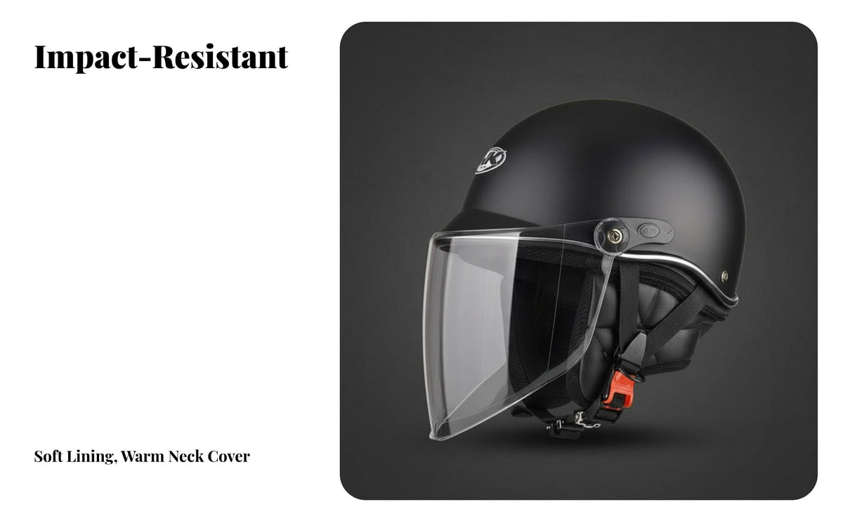 Cap Multi-Season Use Retro Motorcycle Half Helmet 3C Certified Vintage Half Helmet for Commuters, City Commuting, City Riding